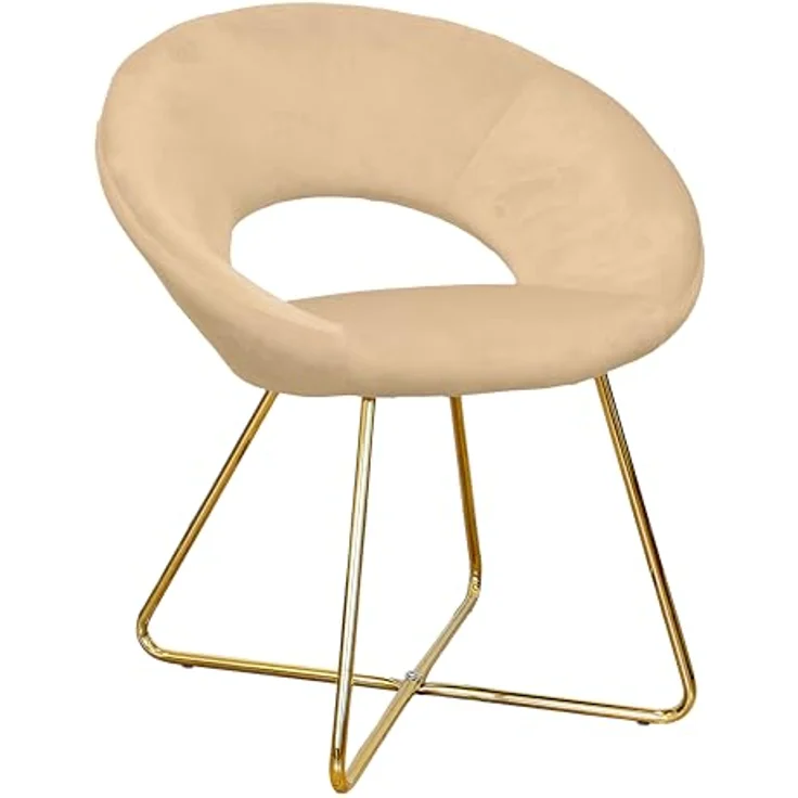 GARDENIA Vellutino Sessel rund London Sand, Wildleder, 65 x 59 x 74 cm – Bild 1