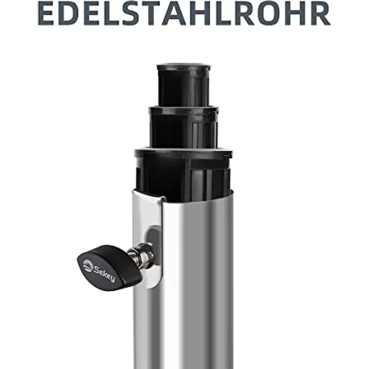 Sekey Granit Sonnenschirmständer mit Edelstahlrohr, Hochwertiger halb-Sockel, für Schirmstöcke bis 22-38 mm, Balkonschirmständer 25KG Grau – Bild 8