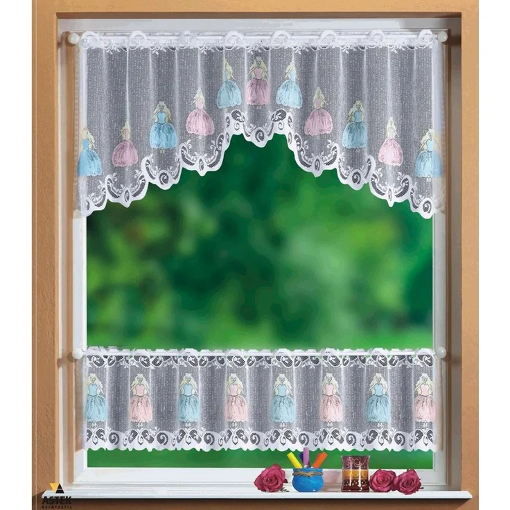 Gardinenbox Scheibengardine (2 St), Stangendurchzug, transparent, KIDS Scheibengardinen Set 2 Teilig 33520 – Bild 1