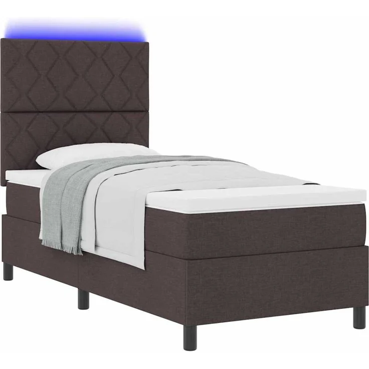 vidaXL Boxspringbett mit Kopfteil Dunkelbraun 100 x 200 cm Stoff 3342924 – Bild 3