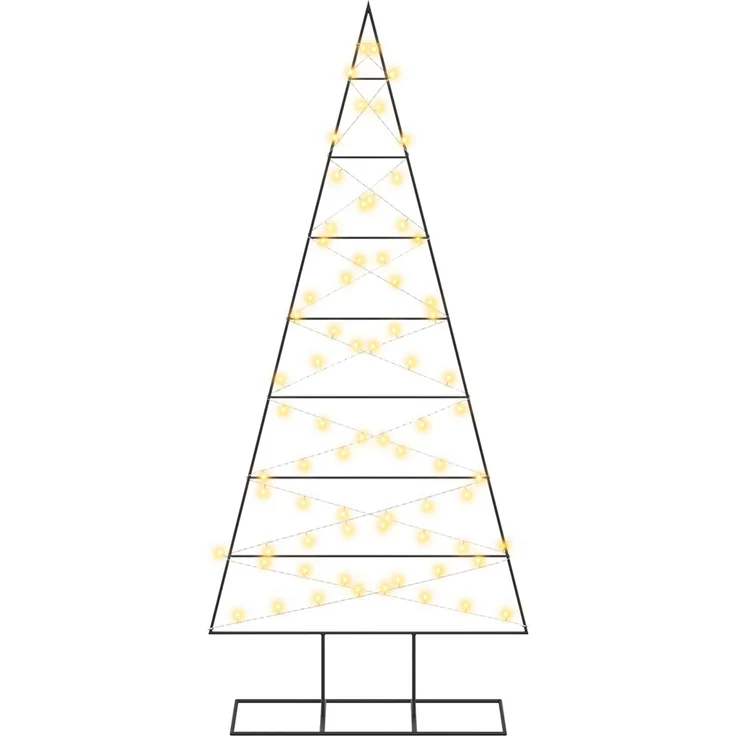 vidaXL Metall Weihnachtsbaum KUOPIO 180 cm Warmes Weiß Stahl Schwarz 42054050 – Bild 4