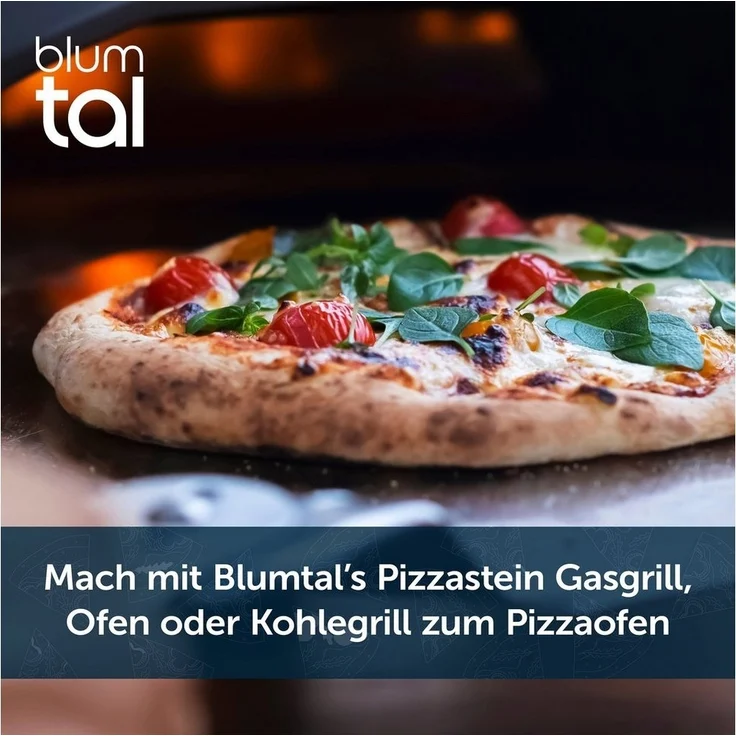 Blumtal Pizzastein für Backofen 38x30 cm aus Cordierit-Stein bis 900 C° eckig für Grill – Bild 2