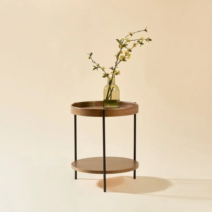 WILLIAMSPACE Couchtisch Ditto Beistelltisch, 2 Ebenen, Massivholz, modern Design (1 St), Maße ca.: B44 x T44 x H48 cm