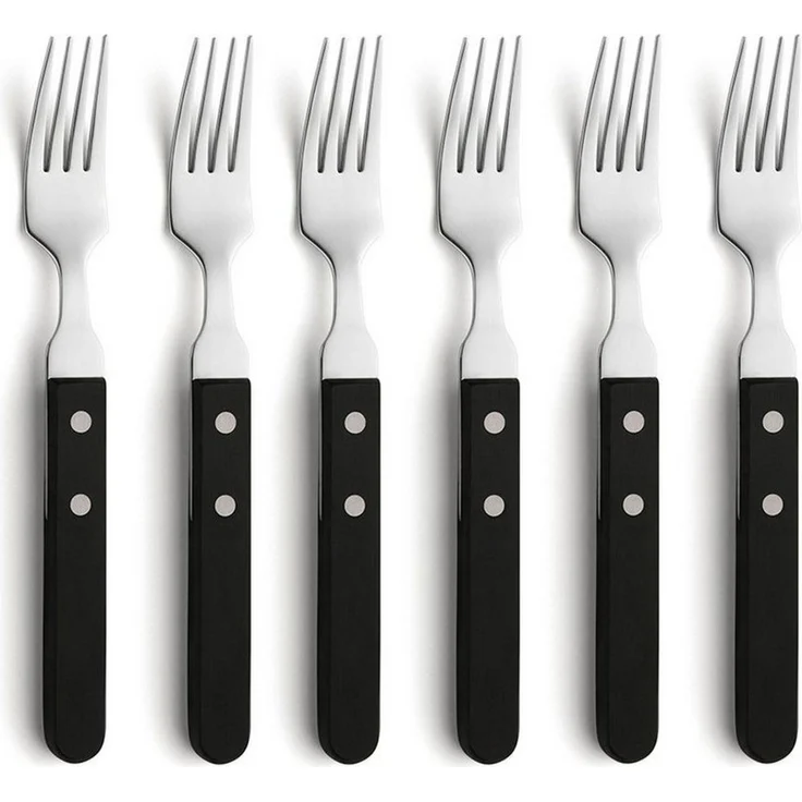 Amefa 'PIZZA' Steakgabel Set 6-teilig, Kunststoff schwarz, 20 cm – Bild 5