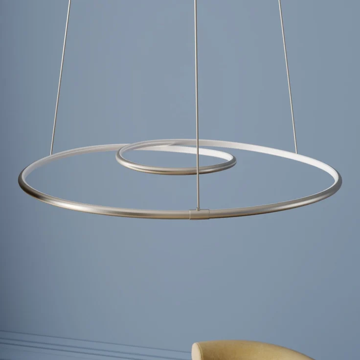 Novel LED-Hängeleuchte, Aluminium nickel, 67x150 cm – Bild 6
