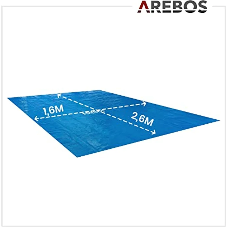 Arebos Solarabdeckplane Solarplane 120 µm Pool-Abdeckplane mit Wärmefolie (Stück, blau), 120mic – Bild 8
