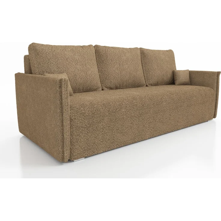 Wohnero 24 Bianca Premium Schlafsofa 207x93 cm mit Bettkasten & Schlaffunktion – 191x142 cm Liegefläche, 3-Sitzer Design Sofa - Beige – Bild 2