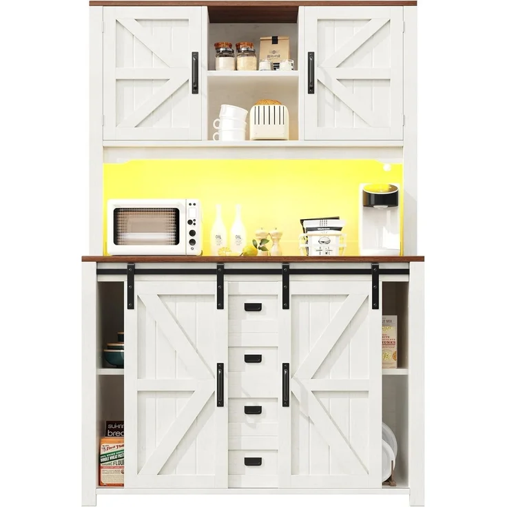 Hoher Küchenschrank Sideboard mit Schiebetüren und – Bild 7