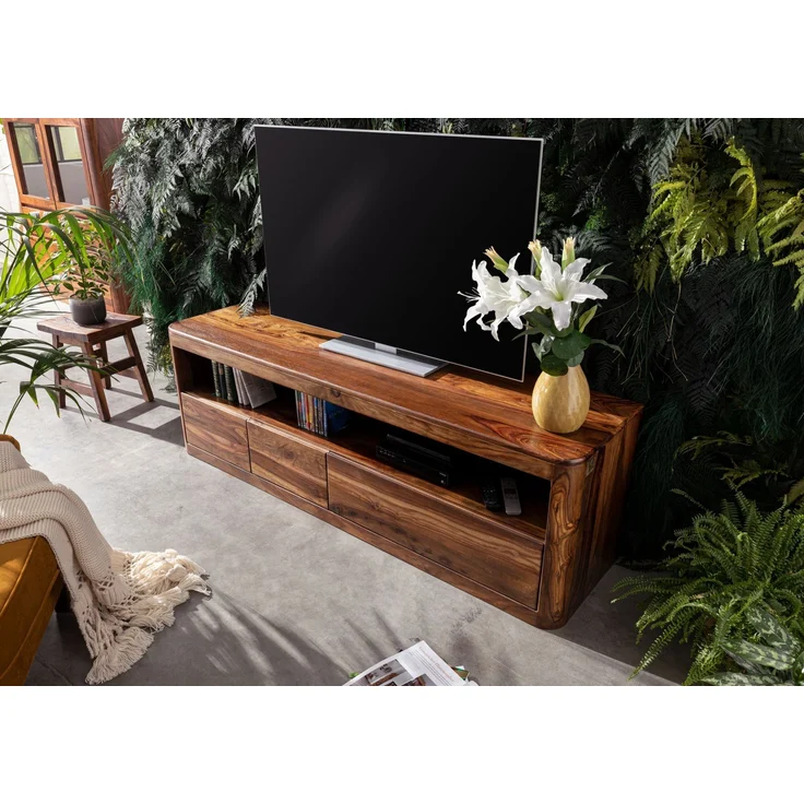 TV-Board Sheesham 190x50x60 walnuss gewachst TORONTO #247 – Bild 2