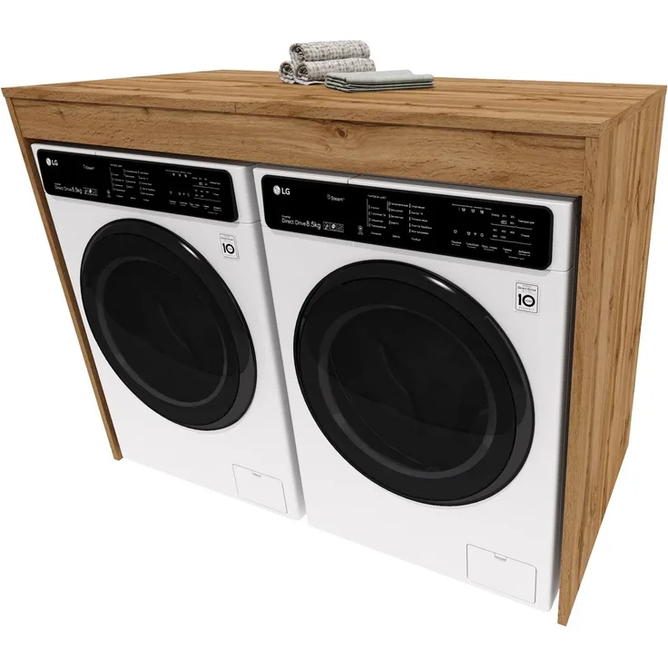 Raumhirsch Furniture Waschmaschinenumbauschrank Waschmaschinenschrank für Waschmaschine & Wäschetrockner (7 Farben lieferbar) für zwei Geräte geeignet