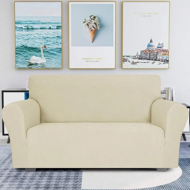 Agger Sofahusse Stretch Sofabezug, Sofa Überzug 1/2/3/4 Sitzer, Sofaschoner rutschfest, Elastisch Couch Überzug Mit Armlehnen, Sofaüberwurf Couch Überwurf – Bild 2