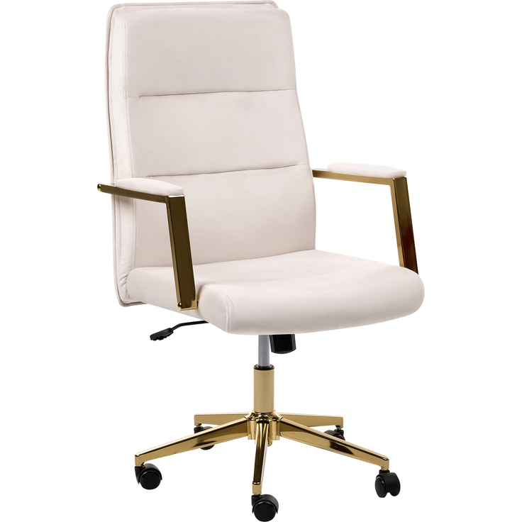 Chefsessel DEMURE Samtstoff Hellbeige