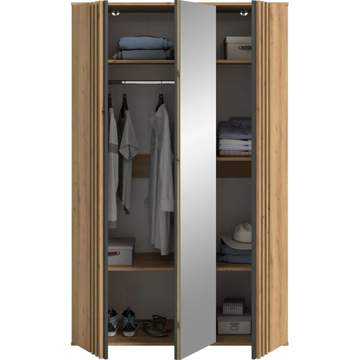 Tofta Kleiderschrank 3-türig in Artisan Eiche Nachbildung – Bild 4