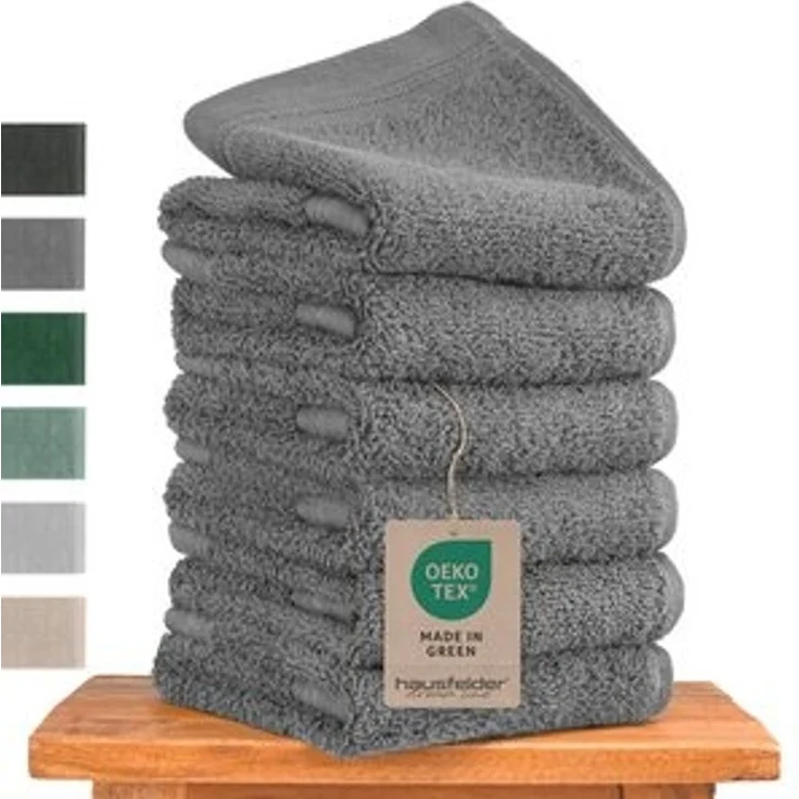 Hausfelder Handtücher Hausfelder Handtücher Set (Grau, 6 Gästehandtücher 50x30cm), (6-St) – Bild 6