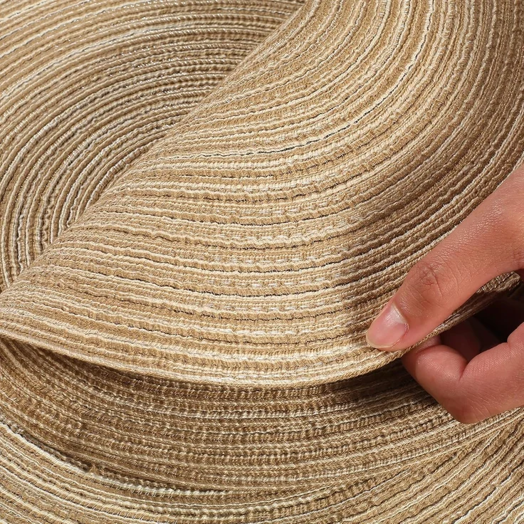 ABC Rundes PP-Gewebe-Tischset, 6-teilig, hitzebeständig, rutschfest, abwaschbar, 38 cm, kaffeebraun – Bild 4