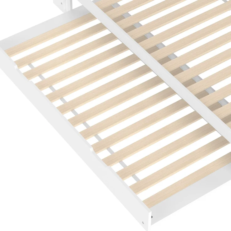 Daybett 90x200 cm mit Ausziehbett und Kopfteil mit Stauraum – Weiß, USB und Typ-C – Bild 10