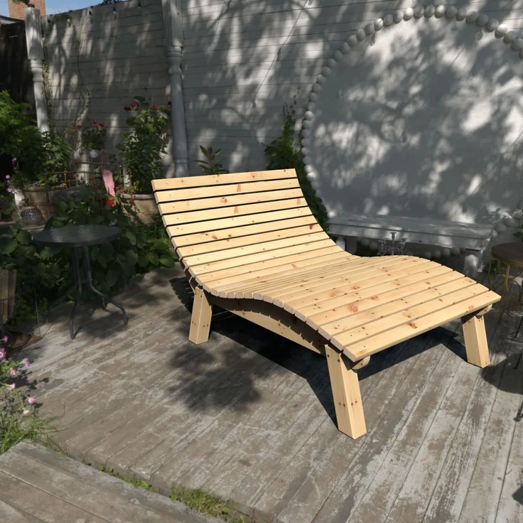 Gartenliege Relaxliege "Liege-Franzi" (Zirbe) Breite 140cm Einstiegshöhe 50cm mit Füßen – Bild 1