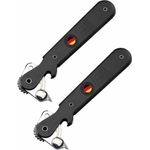 WESTMARK Dosenöffner mit Kapselheber, 2 Hebeldosenöffner, Farbig sortiert: Schwarz/Rot/Silb