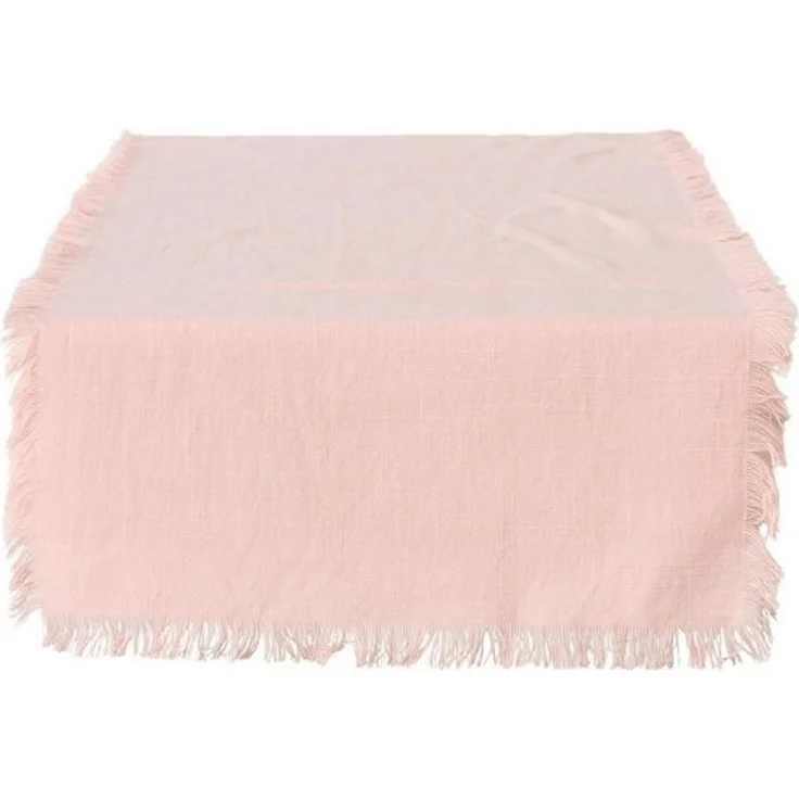 BOLTZE GRUPPE GmbH Tischläufer LENEA, B 40 cm, L 140 cm, Rosa, in Leinenoptik, Baumwolle, mit Fransen – Bild 1