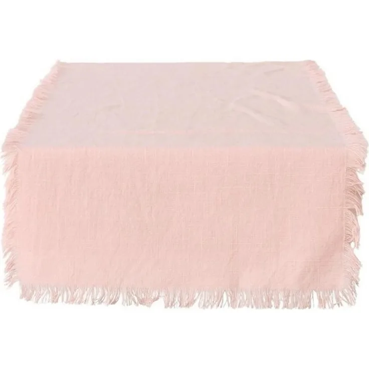 BOLTZE GRUPPE GmbH Tischläufer LENEA, B 40 cm, L 140 cm, Rosa, in Leinenoptik, Baumwolle, mit Fransen