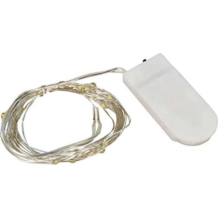 McShine LED Draht-Lichterkette Micro, 20 warmweiße LEDs, 2m, batteriebetrieben, hauchdünne Drähte für flexible Dekoration – Bild 2
