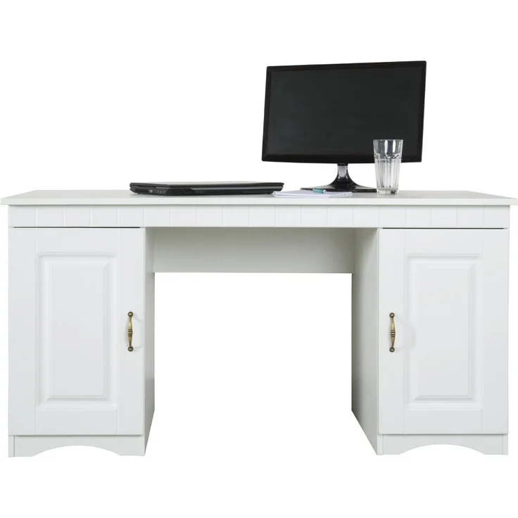 Schreibtisch im Landhausstil, 2 Türen, weiß