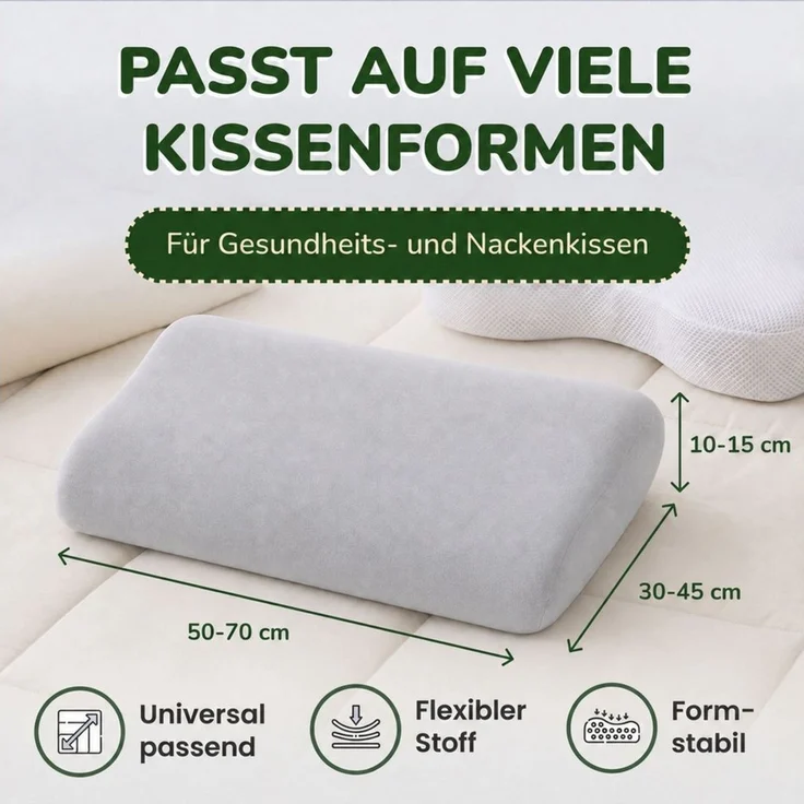 leevitex® Kissenbezug für Gesundheitskissen & Nackenkissen, 30-45 x 50-70 x 10-15 cm, (2 Stück), Jersey-Stretch mit Rundumgummizug, 97% Baumwolle, 3% Elasthan – Bild 3