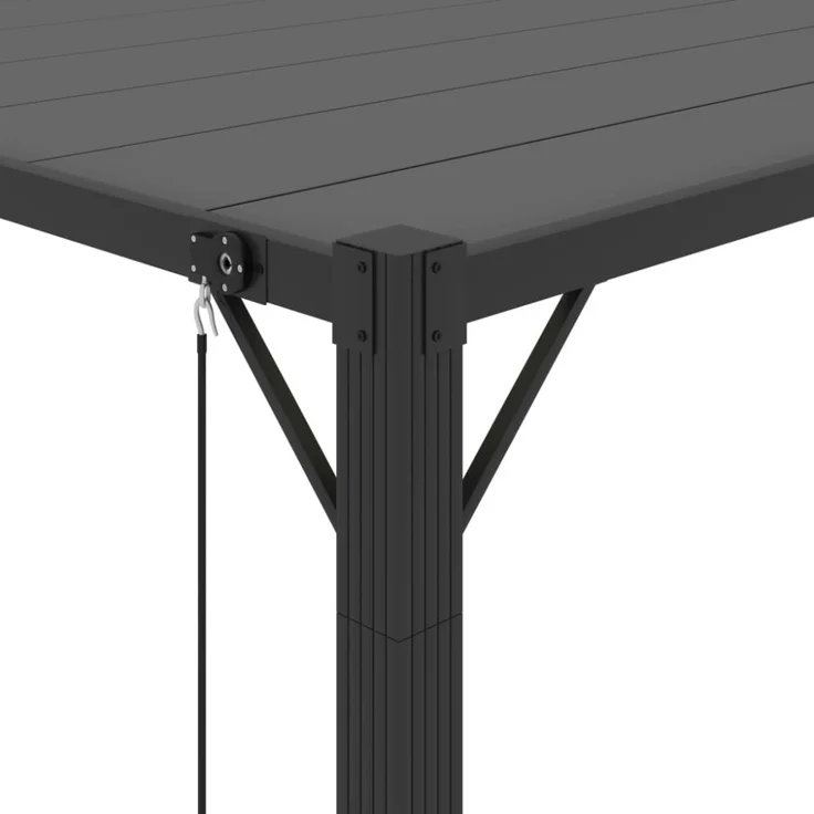 vidaXL Pergola mit Lamellendach 3x4 m Anthrazit Stoff und Aluminium 313929 – Bild 6