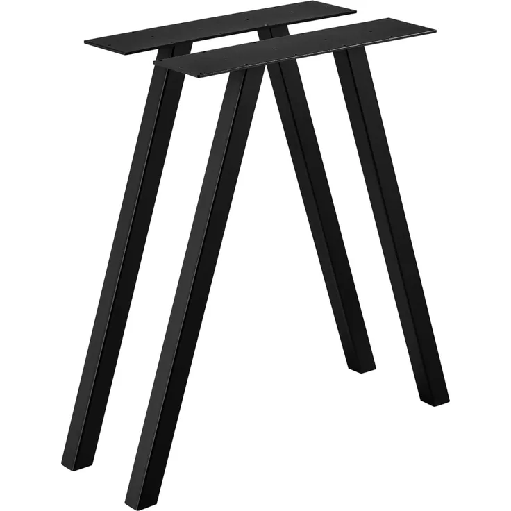 2er-Set Tischgestell 70x72 cm Metallgestell Schwarz en. casa
