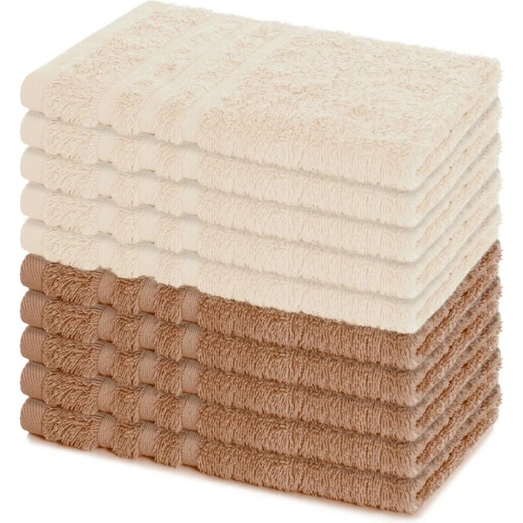 Lavea Gästehandtücher 30x50 cm, 10er Set Gästehandtuch, Elena-Frottee Handtuch, Gästetuch, (Set, 10-St), 500 g/m² Frottier, weich & saugstark, pflegeleicht – Bild 1