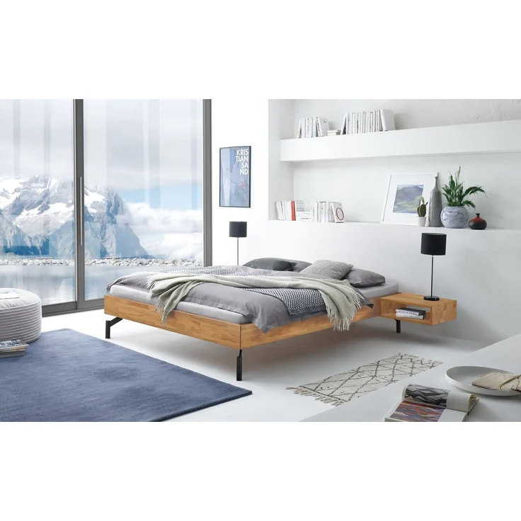 Hasena Bett Cardella Trento Kernbuche mit Metallfüßen 200x210 cm – Trento – Bild 2