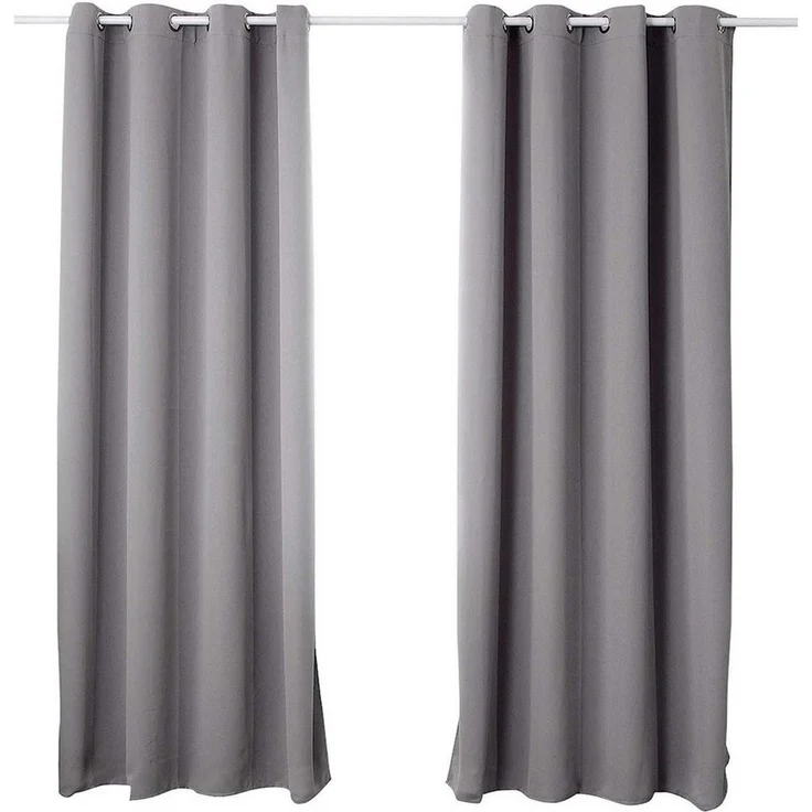 Woltu Verdunkelungsvorhang, Ösen, blickdicht, 2er Set Vorhang Blickdicht Thermovorhang 250g/m² – Bild 2