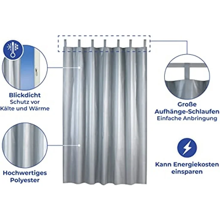 Maximex Vorhang Thermo (1 St), Schlaufen, blickdicht, Polyester, blickdicht – Bild 5
