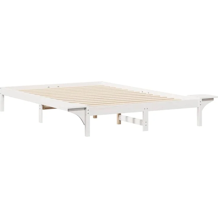 vidaXL Bettgestell mit Nachttischen Weiß 140 x 210 cm 873227 – Bild 6