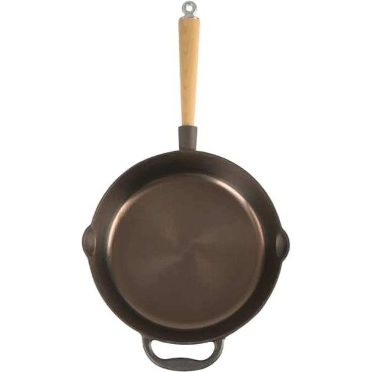 Mahlzeit Grillpfanne Polierte Gusseisenpfanne Ø 27 cm, Bratpfanne mit zwei Ausgießern, Gusseisen (1-tlg) – Bild 4