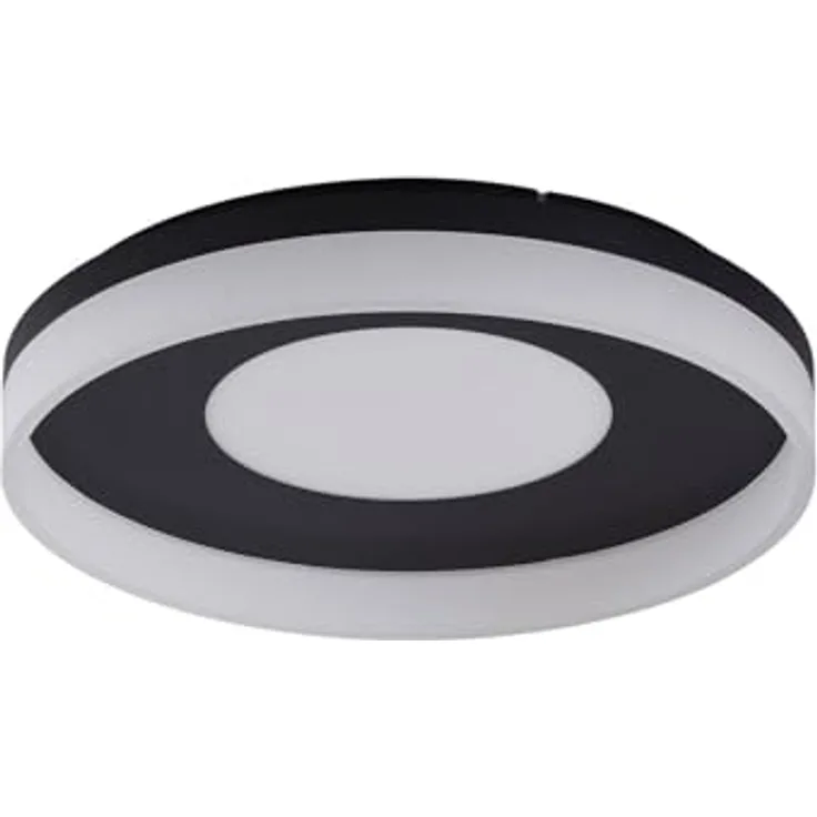 Lucande LED Smart Home Deckenlampe Squillo, dimmbar mit Leselampe, modern, schwarz, 1-flammig, energiesparend mit Fernbedienung