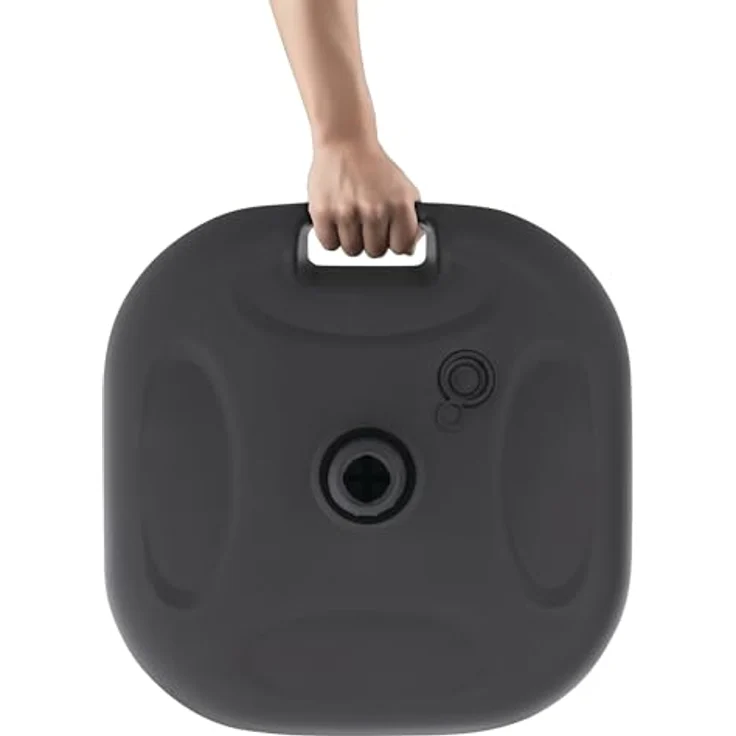 Doppler Füllsockel 20L befüllbar in anthrazit – Sonnenschirmständer für Schirme bis 180 cm, Kunststoff HDPE mit Griff, geeignet für Rohrdurchmesser 19–32 mm, Wasser- oder Sandbefüllung, 44×44×15 cm – Bild 3