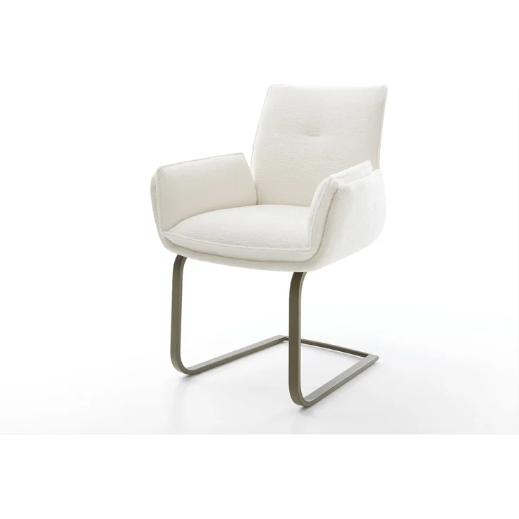 Freischwinger Nela-Flex Bouclé Soft Beige Freischwinger flach Effektfinish Titan – Bild 1