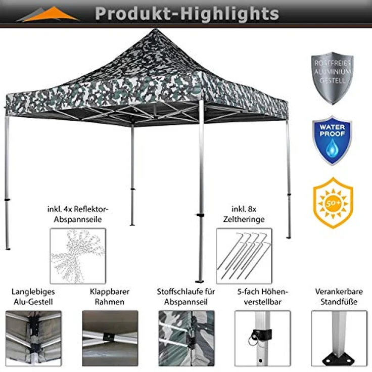 INSTENT Faltpavillon "PRO" 3x3,Trolley, Alu, urban – Bild 3