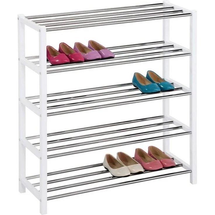 IDIMEX Schuhregal DUBLIN, Schuhständer mit 5 Ablagen, 80cm breit Schuhaufbewahrung Metall weiß – Bild 3