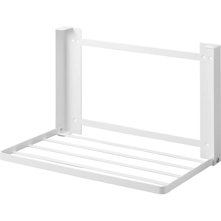 Yamazaki 8142 Tower Klappbare Ablage, weiß, Stahl/Magnet/Silikon, minimalistisch, 26 x 41 x 25,5 cm