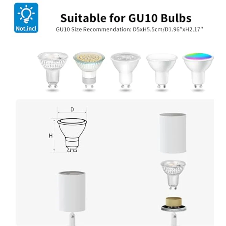 LVWIT Deckenstrahler LED Weiß 4 Flammig Deckenleuchte Schwenkbar GU10 Deckenlampe Spot 4 Flammig Modern Strahler Deckenspot für Küche, Wohnzimmer, Schlafzimmer(Ohne Glühbirnen) – Bild 4
