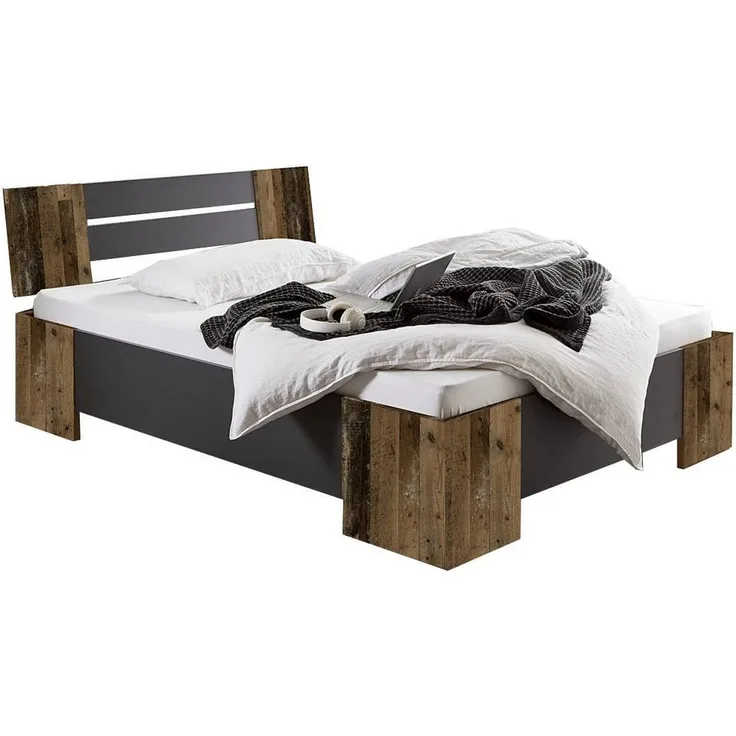 BMG Möbel Futonbett Graz (Bett 140x200 Doppelbett Jugendbett in 5 Farben, Ohne Rollrost), mit oder ohne Rollrost
