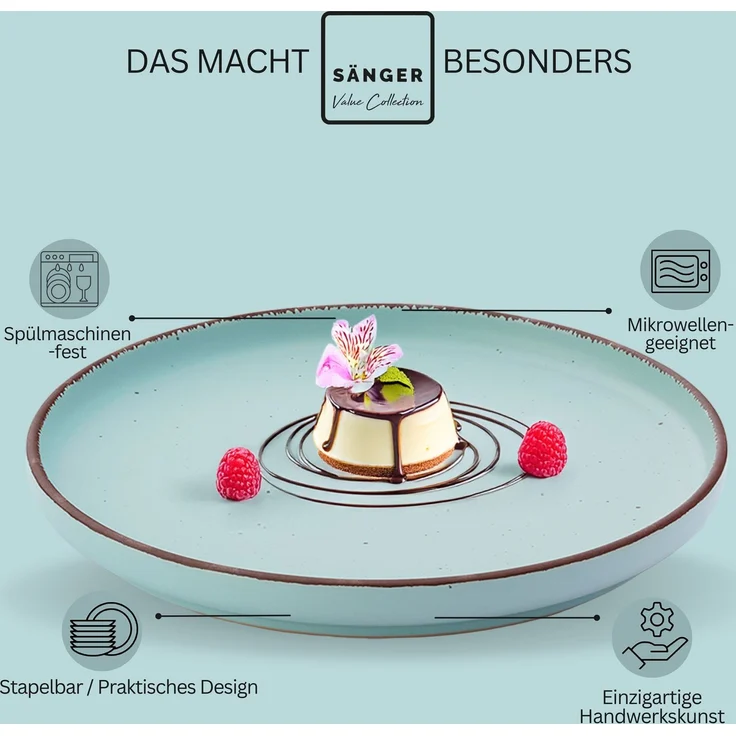 SÄNGER Steingut Dessertteller Bombay Breeze 4 teilig – Bild 3