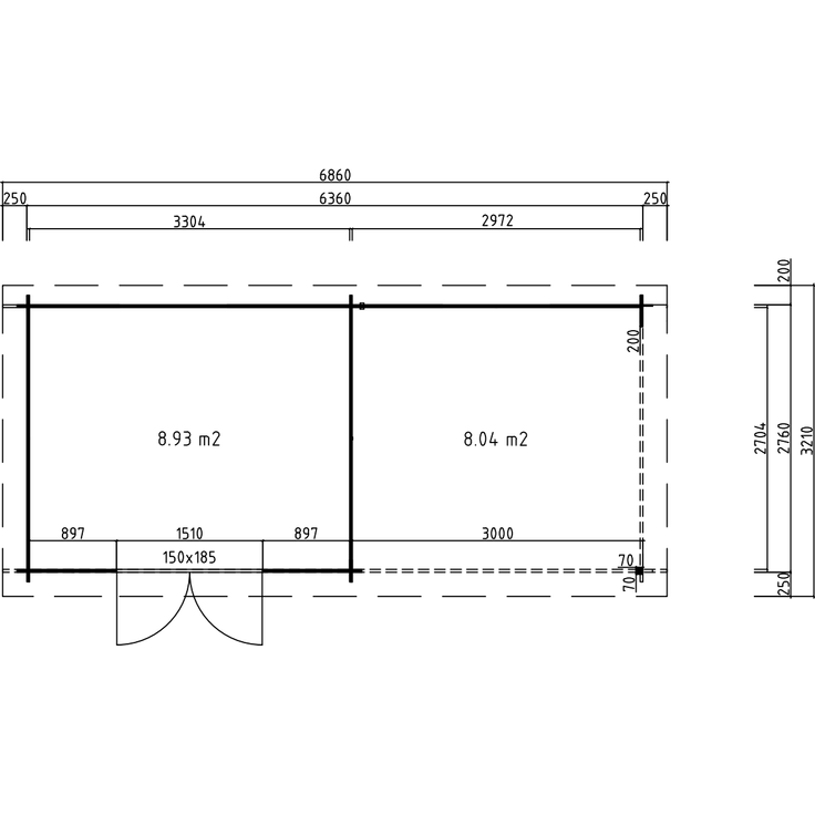 Fjordholz Pultdach Gartenhaus Modell Ezra 4J Natur – Bild 2