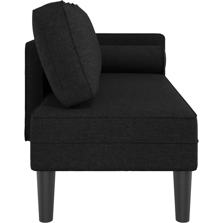 vidaXL Chaiselongue mit Kissen, Schwarz Stoff, 116,5 x 62 x 57,5 cm – Bild 4