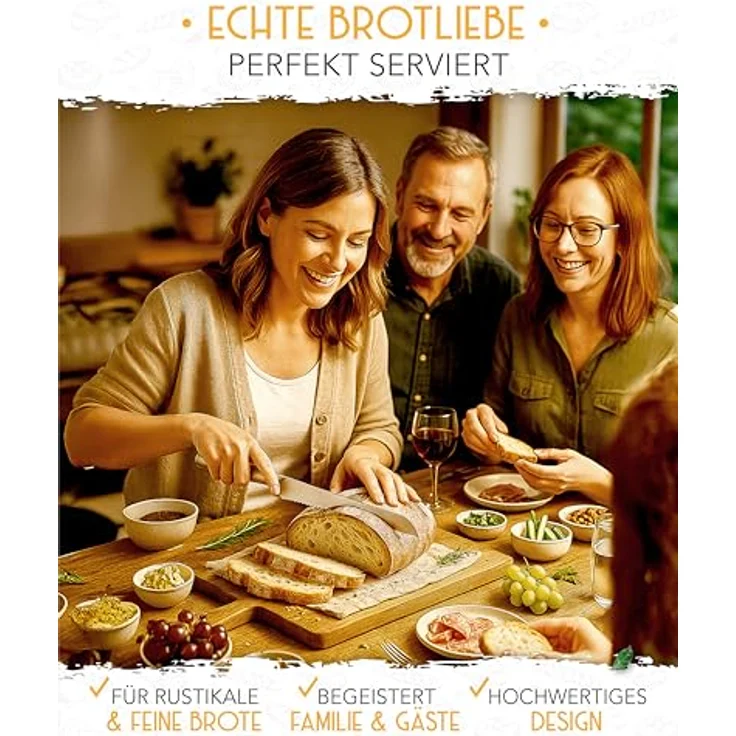 Krustenzauber Brotmesser Brotmesser mit Wellenschnitt aus Edelstahl - 20 & 26cm Küchenmesser – Bild 7