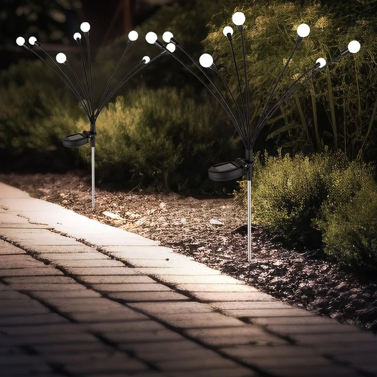 LED Solarleuchte, Edelstahl schwarz, H 70 cm – Bild 5