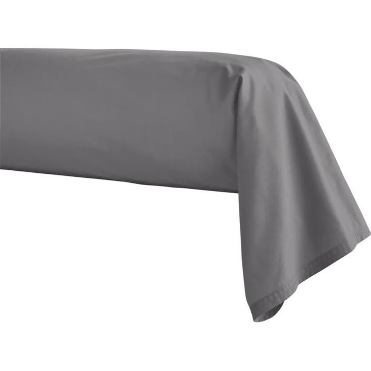 ESSIX Kissenbezug für Nackenrolle aus Baumwollperkal, Basalt, 43x190 cm