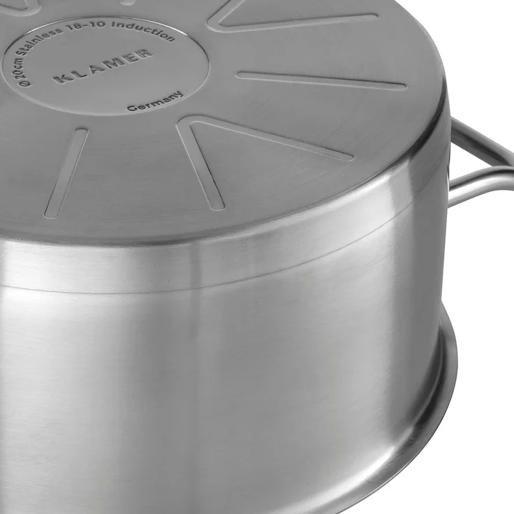 KLAMER Premium Edelstahl Kochtopf-Set, Kochtopf Set mit Glasdeckel, Töpfe Set unbeschichtet, Induktionstöpfe-Set Set, 4-teilig – Bild 9